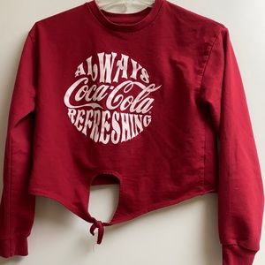 Size small cropped and tied Coca Cola shirt
